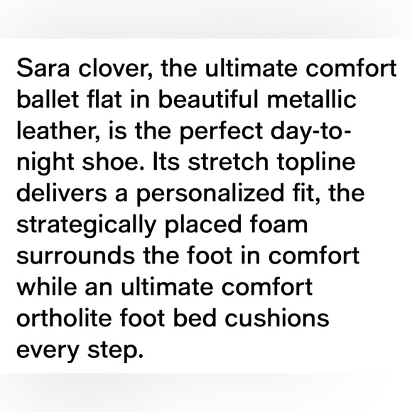 CLARKS SARA CLOVER BALLET FLATS. METALLIC COMBINATION SYNTHETIC UPPER. SIZE 11W - Picture 9 of 11